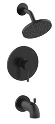 P4H-730MBJP Tub and Shower Trim Only 6 in Showerhead With Metal Ball Joint Metal Slip On Tub Spout Metal Lever Handle Matte Black ,20082647375592,082647375598